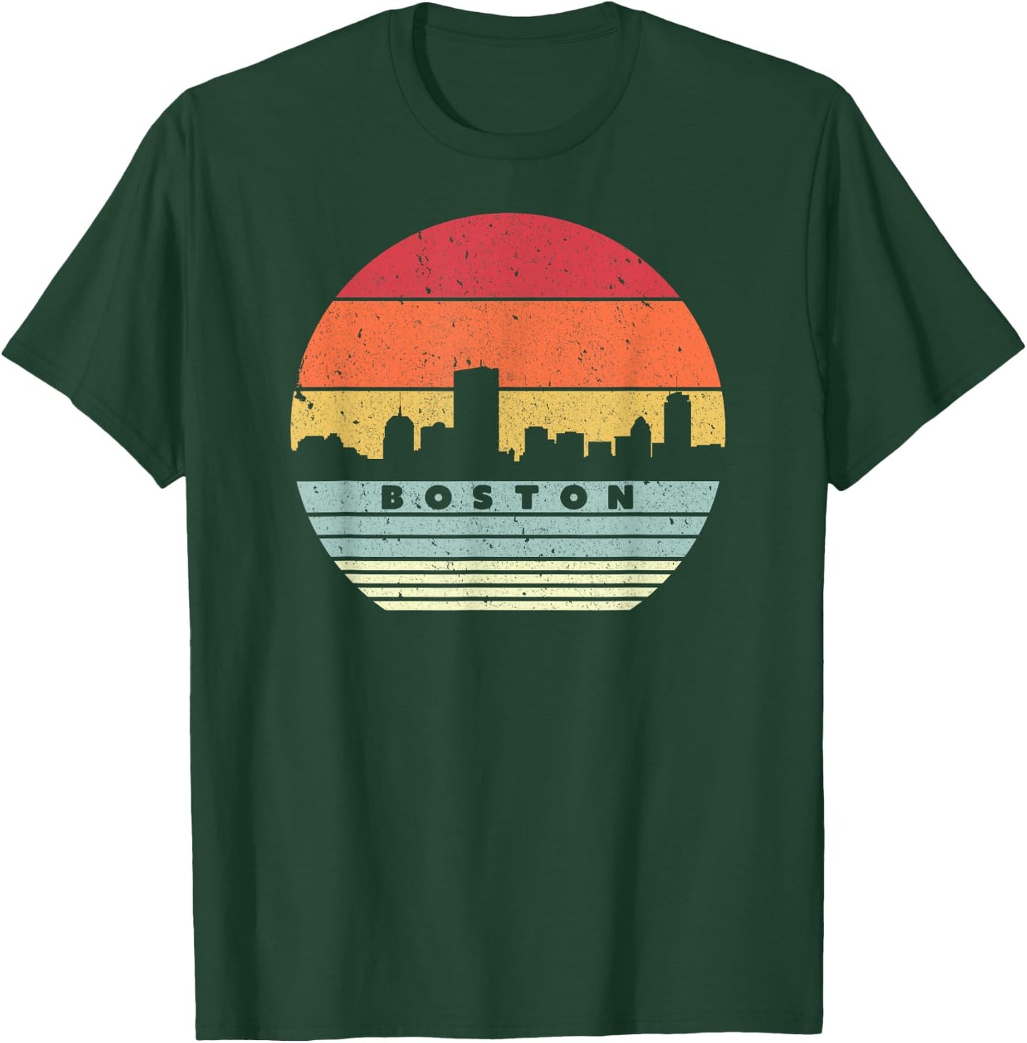 Boston Souvenir Shirt. Retro Style USA Skyline T-Shirt - T-Shirt | Forest