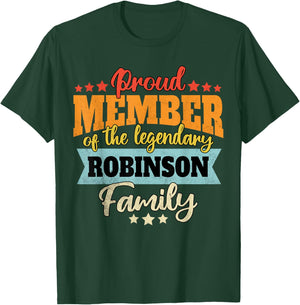 Last Name Robinson Family Robinson Name Robinson T-Shirt - T-Shirt | Forest