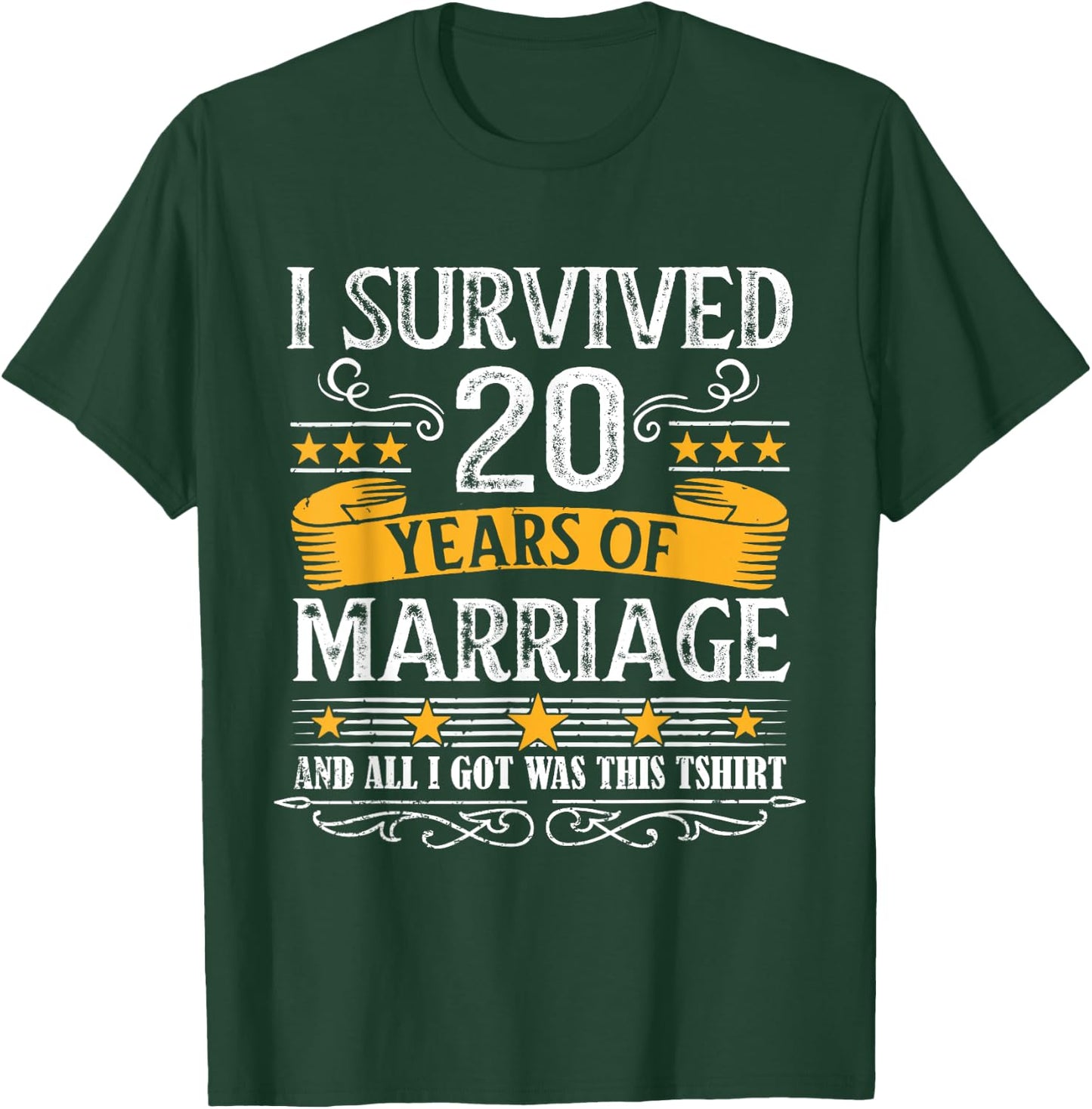 20th Wedding Anniversary shirt Couples Husband Wife 20 Years T-Shirt - T-Shirt | Forest