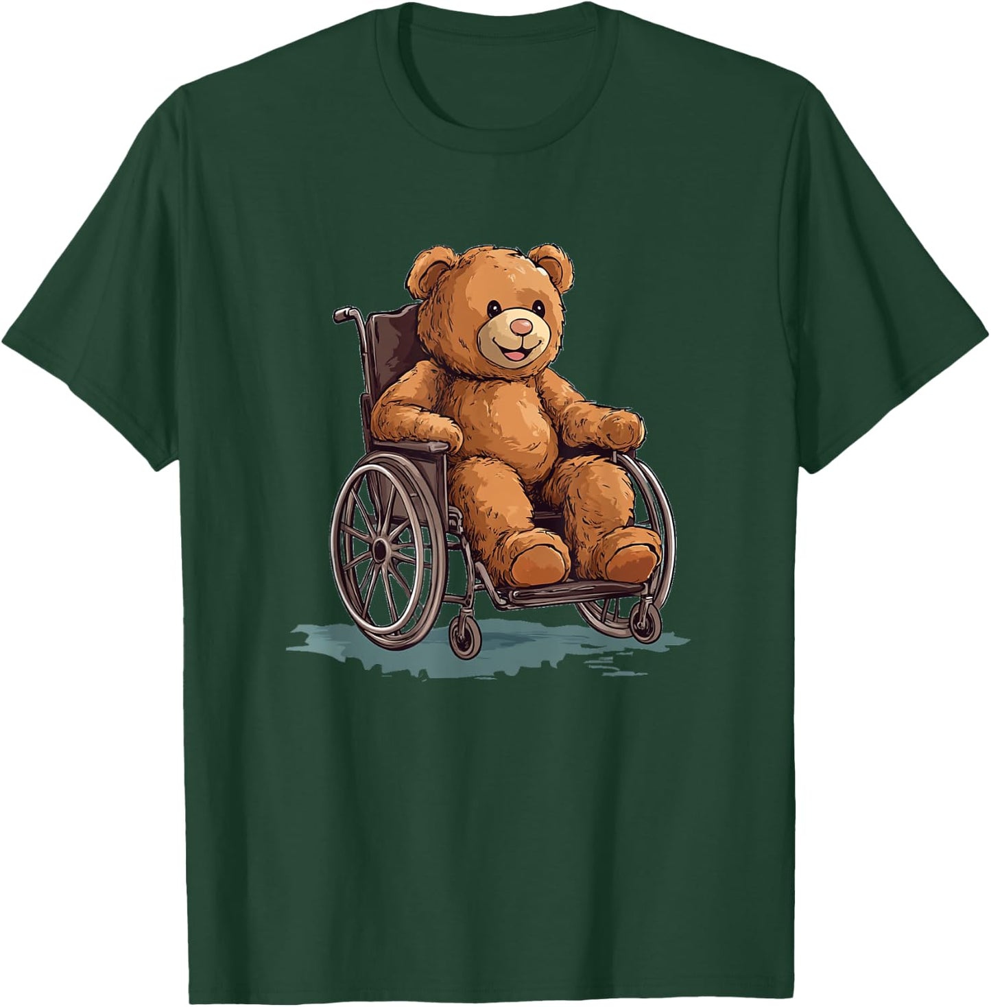 Cuddly Teddy Bear in a Wheelchair Outfit for Boys and Girls T-Shirt - T-Shirt | Forest