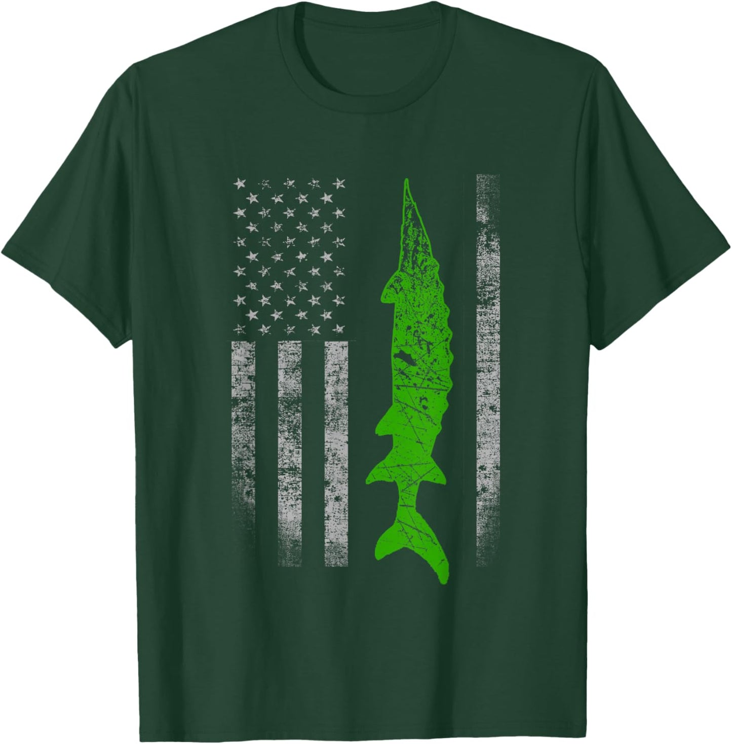 Sturgeon Flag - Cool Sturgeon Fishing T-Shirt - T-Shirt | Forest