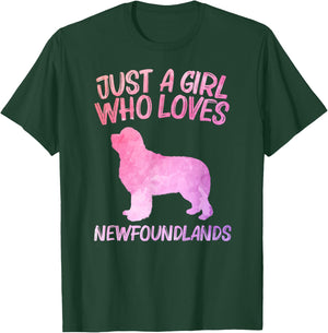 Just A Girl Who Loves Newfoundlands Gift Dog Pup T-Shirt - T-Shirt | Forest