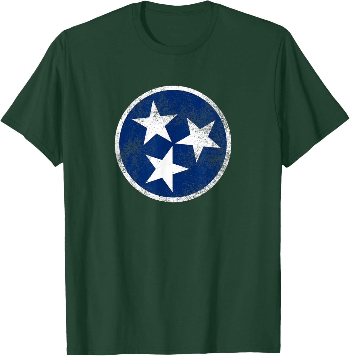 Tennessee Flag Tristar Logo Retro Vintage Distressed T-Shirt - T-Shirt | Forest