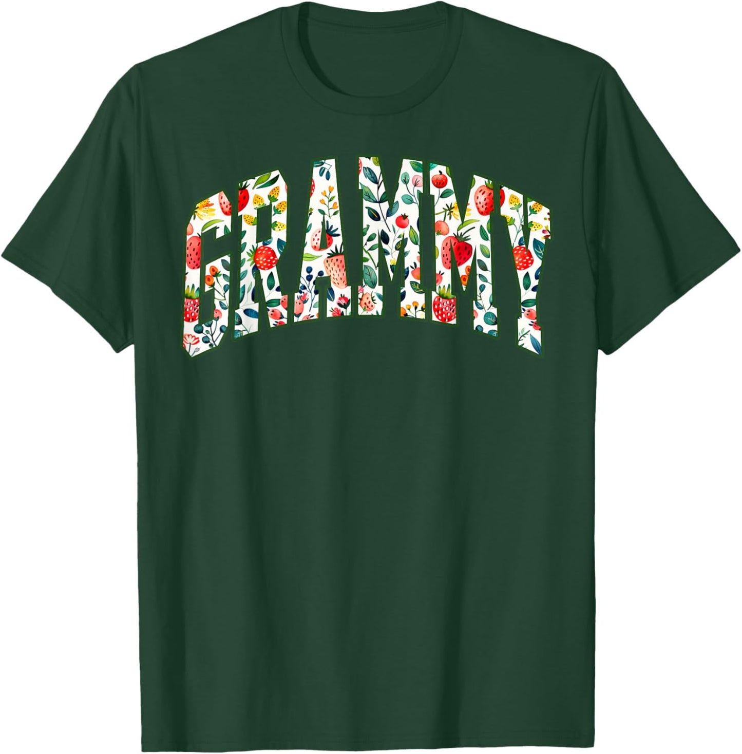 Floral Strawberry Grammy Christmas Grandma To Be Mothers Day T-Shirt - T-Shirt | Forest