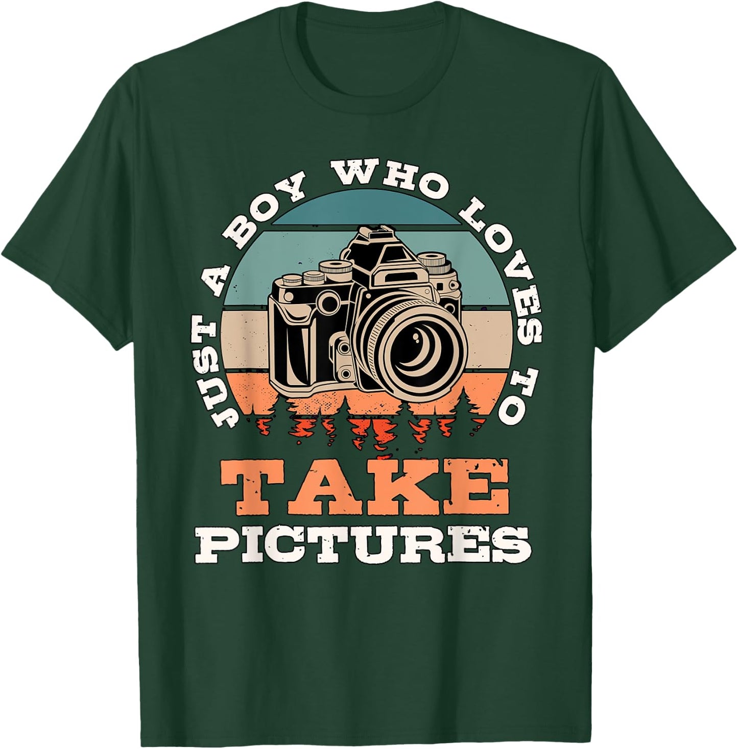 Boy Who Loves To Take Pictures Photographer Photography T-Shirt - T-Shirt | Forest