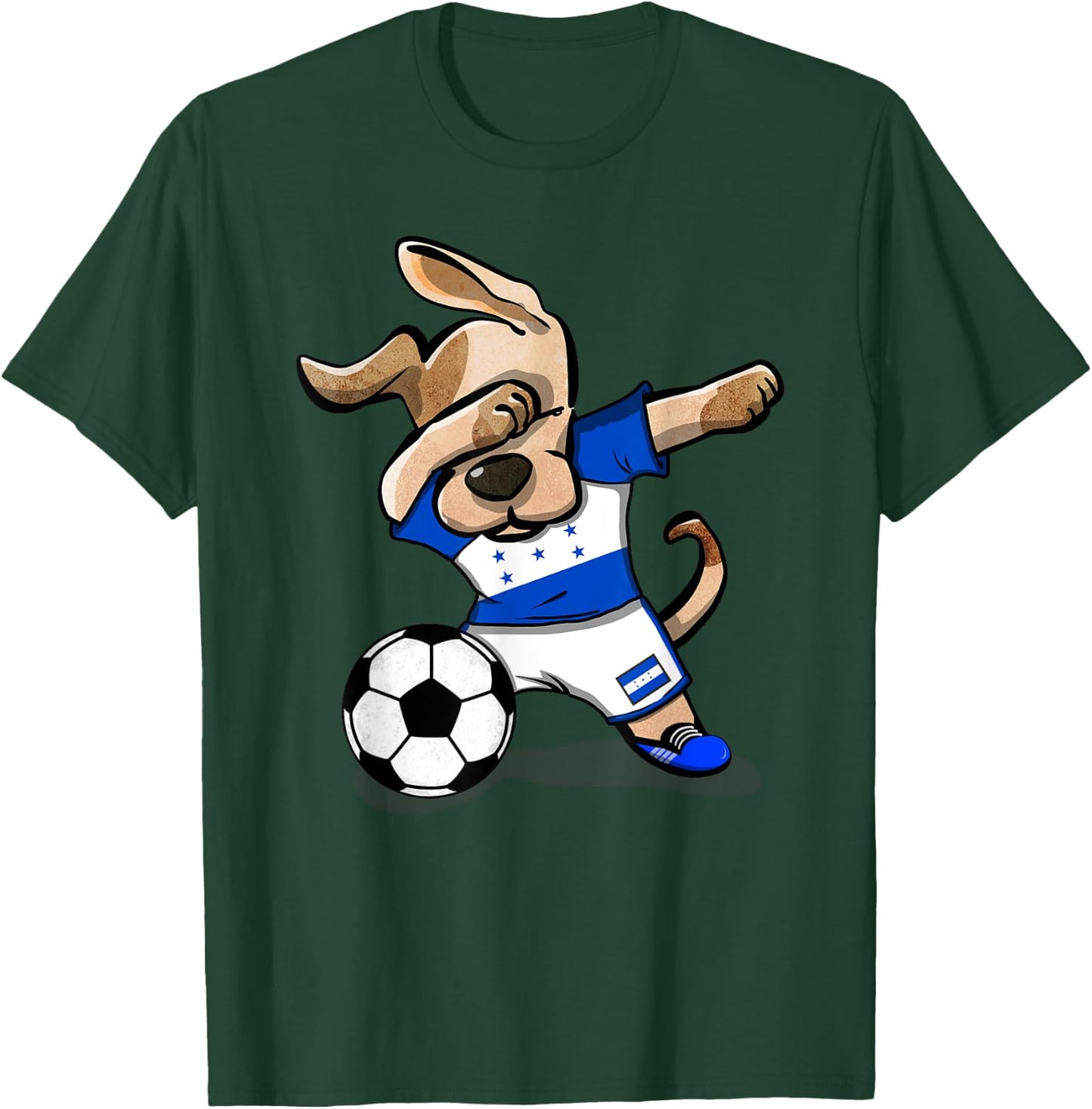 Dabbing Dog Honduras Soccer Honduran Flag Football Lovers Women Kids T-Shirt - T-Shirt | Forest