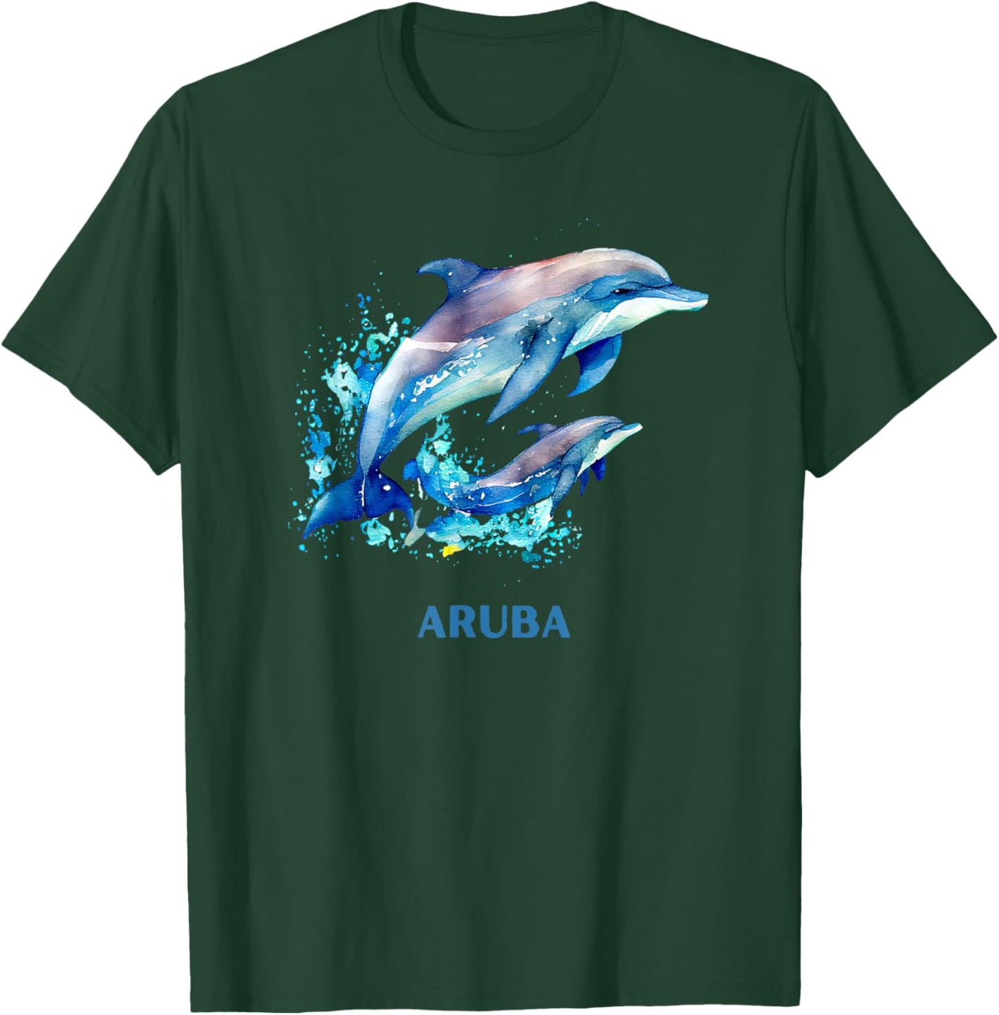 Dolphin Vacation Vintage Aruba Beach Destination Women T-Shirt - T-Shirt | Forest