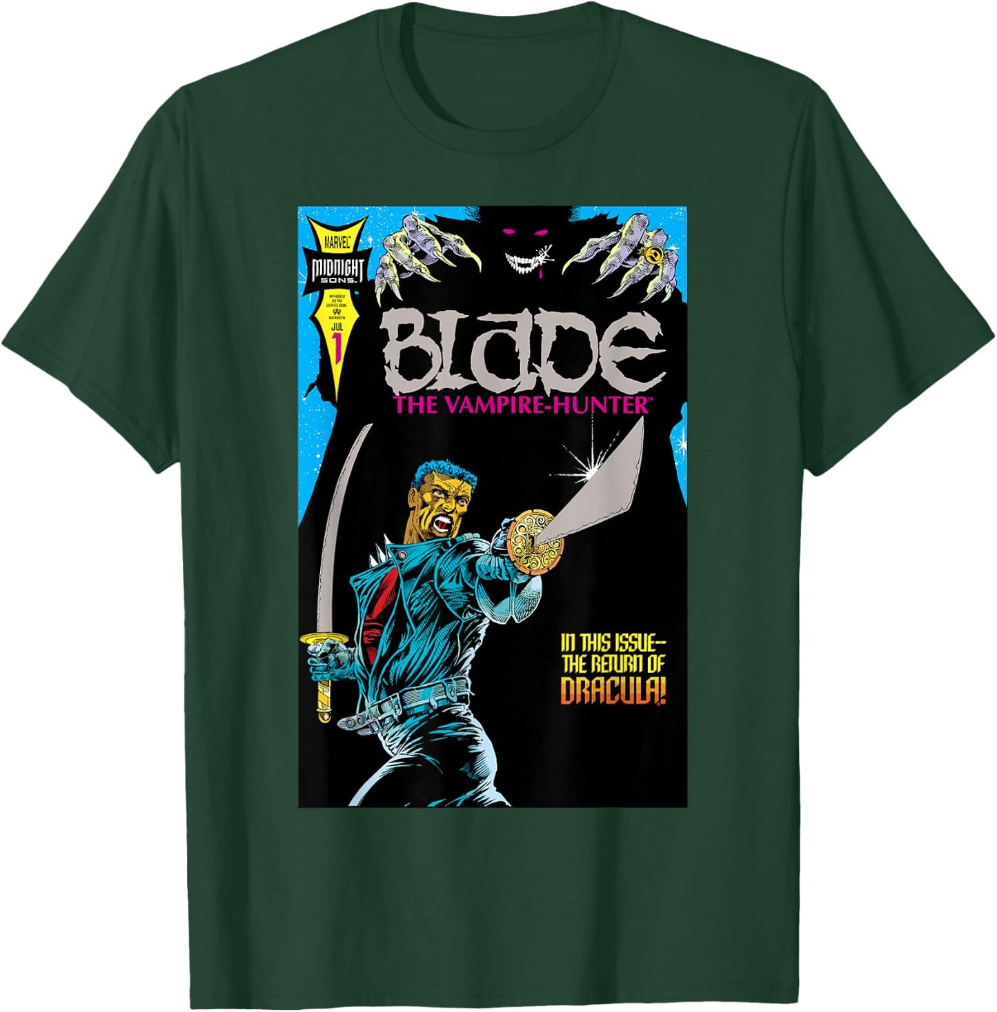 Marvel Blade The Return of Dracula Comic Cover T-Shirt - T-Shirt | Forest