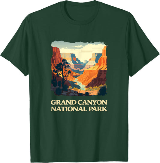 Grand Canyon National Park Arizona Designs -Adults, -Kids Black Short Sleeve Classic Fit Small T-Shirt - T-Shirt | Forest