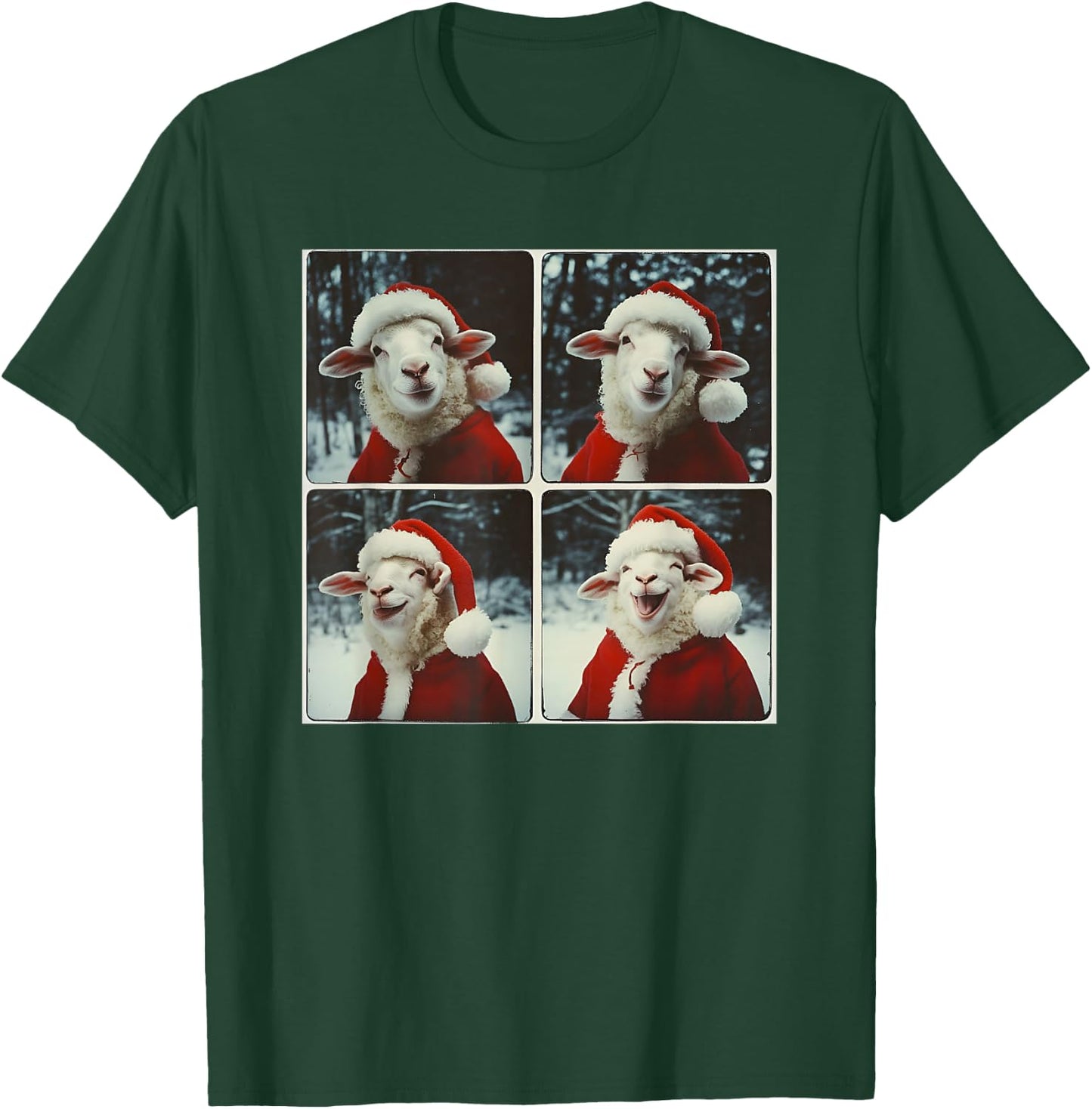 Sheep Santa Christmas Farm Animal T-Shirt - T-Shirt | Forest