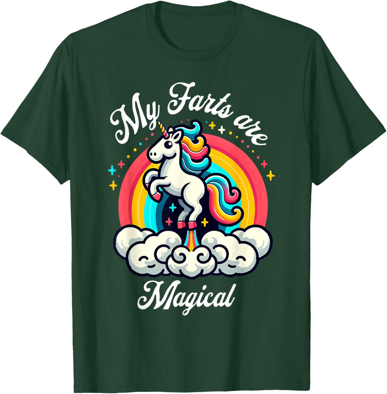 My Farts Are Magical Unicorn Rainbow Funny Farting Unicorn T-Shirt - T-Shirt | Forest