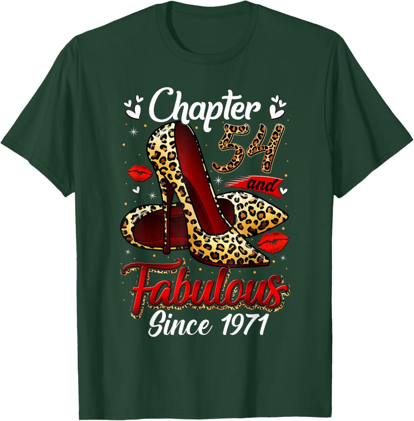 Chapter 54 Fabulous Since 1971 54th Leopard Birthday Queen T-Shirt - T-Shirt | Forest
