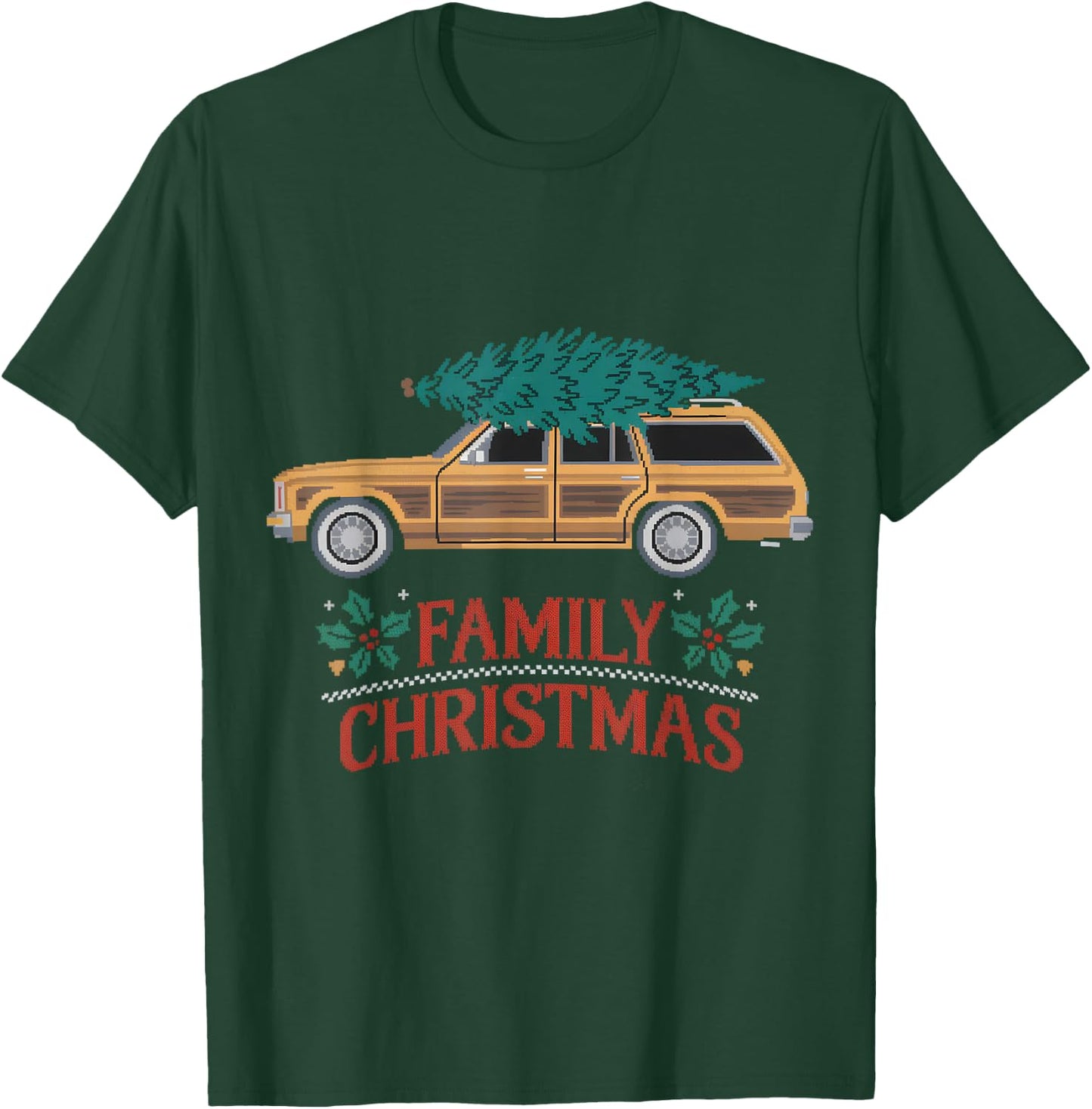 Ugly Christmas Outfit PJ Party Christmas Tree Car Movie T-Shirt - T-Shirt | Forest
