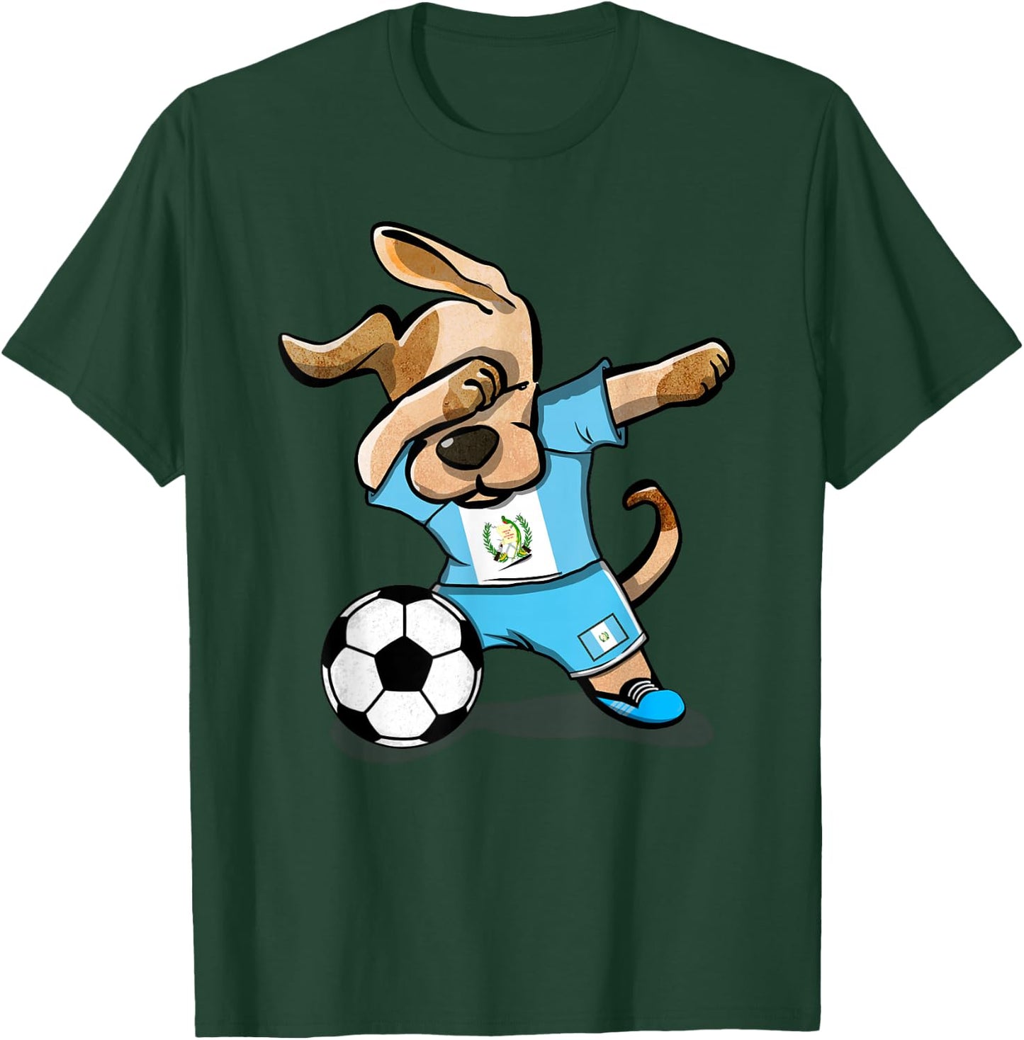 Dabbing Dog Guatemala Soccer Guatemalan Flag Football Lovers T-Shirt - T-Shirt | Forest