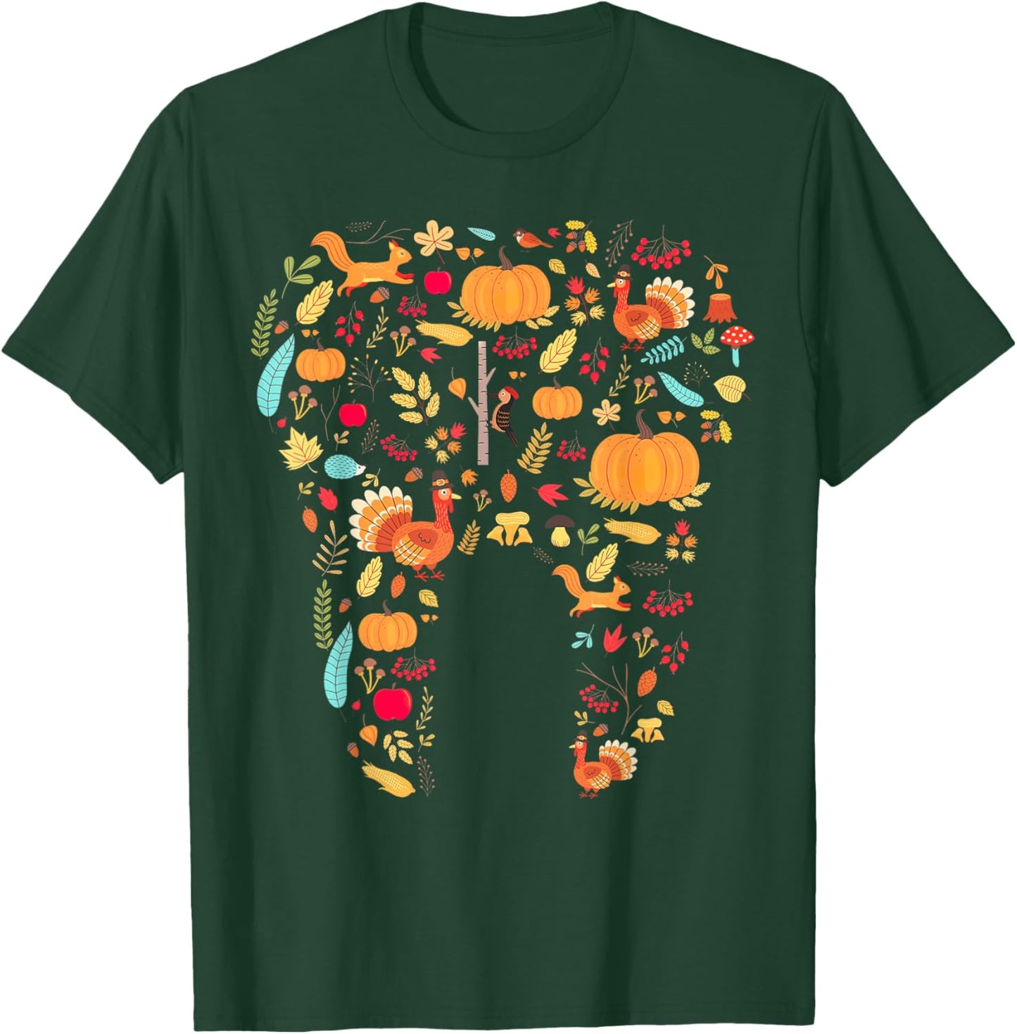 Fall Dental Pumpkin Tooth Dental Thanksgiving T-Shirt - T-Shirt | Forest