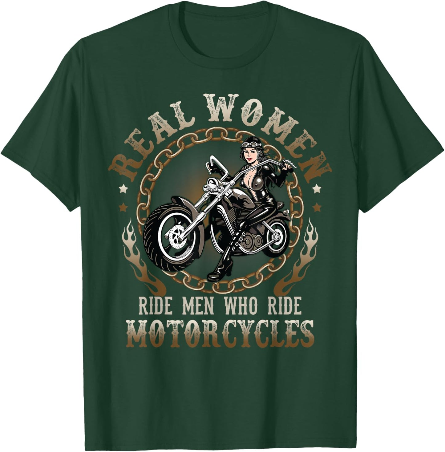 Sexy Real Chick Ride Motorcycles Gift Biker Babe Chick T-Shirt - T-Shirt | Forest