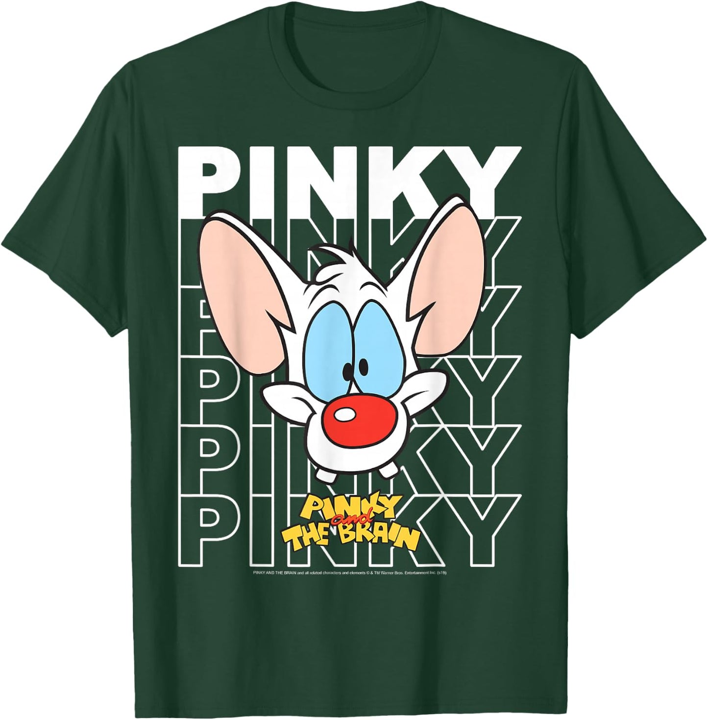 Pinky and The Brain Pinky Text Stack Big Face T-Shirt - T-Shirt | Forest
