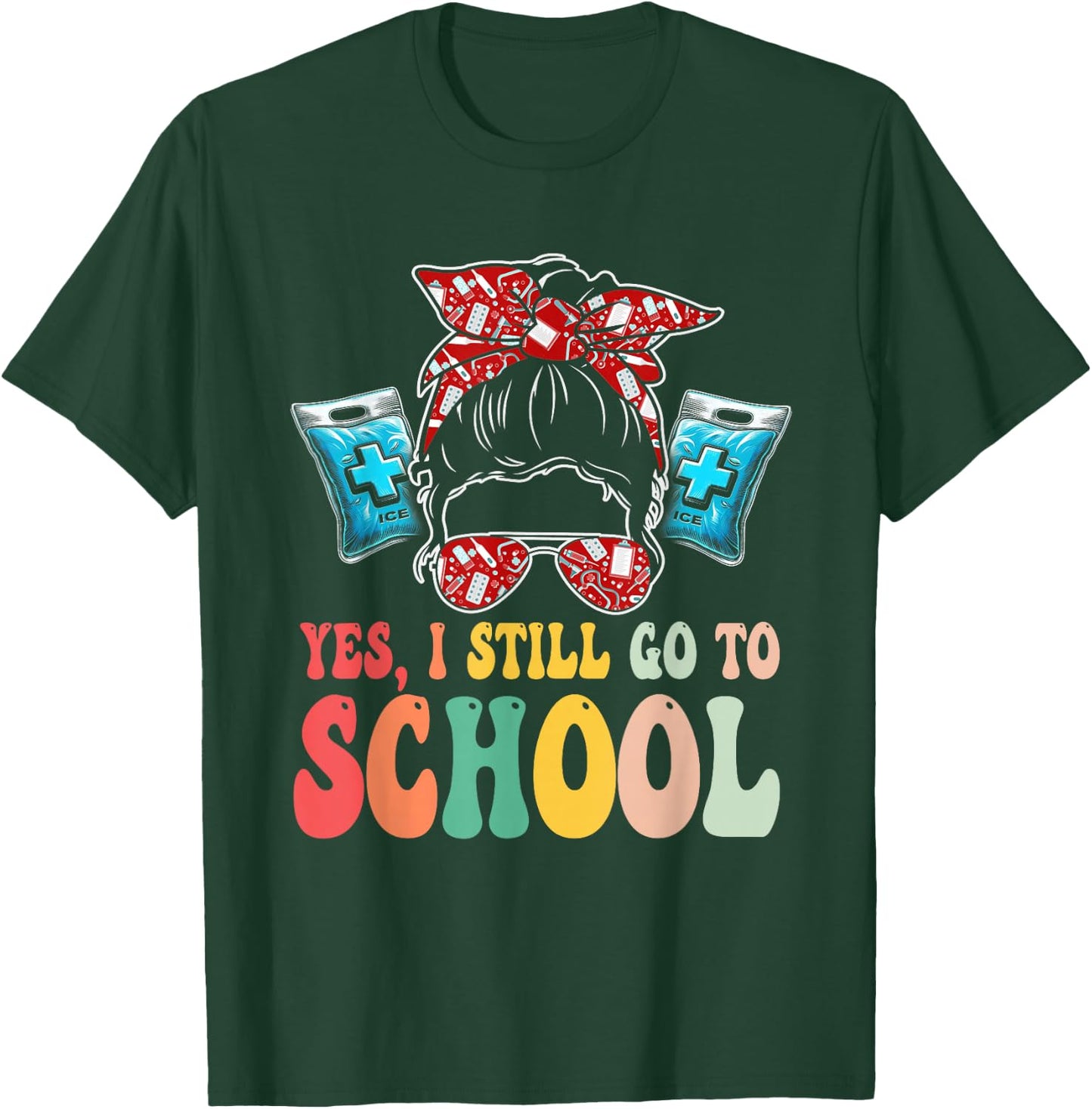 Funny School Nurse School Health Aide T-Shirt - T-Shirt | Forest
