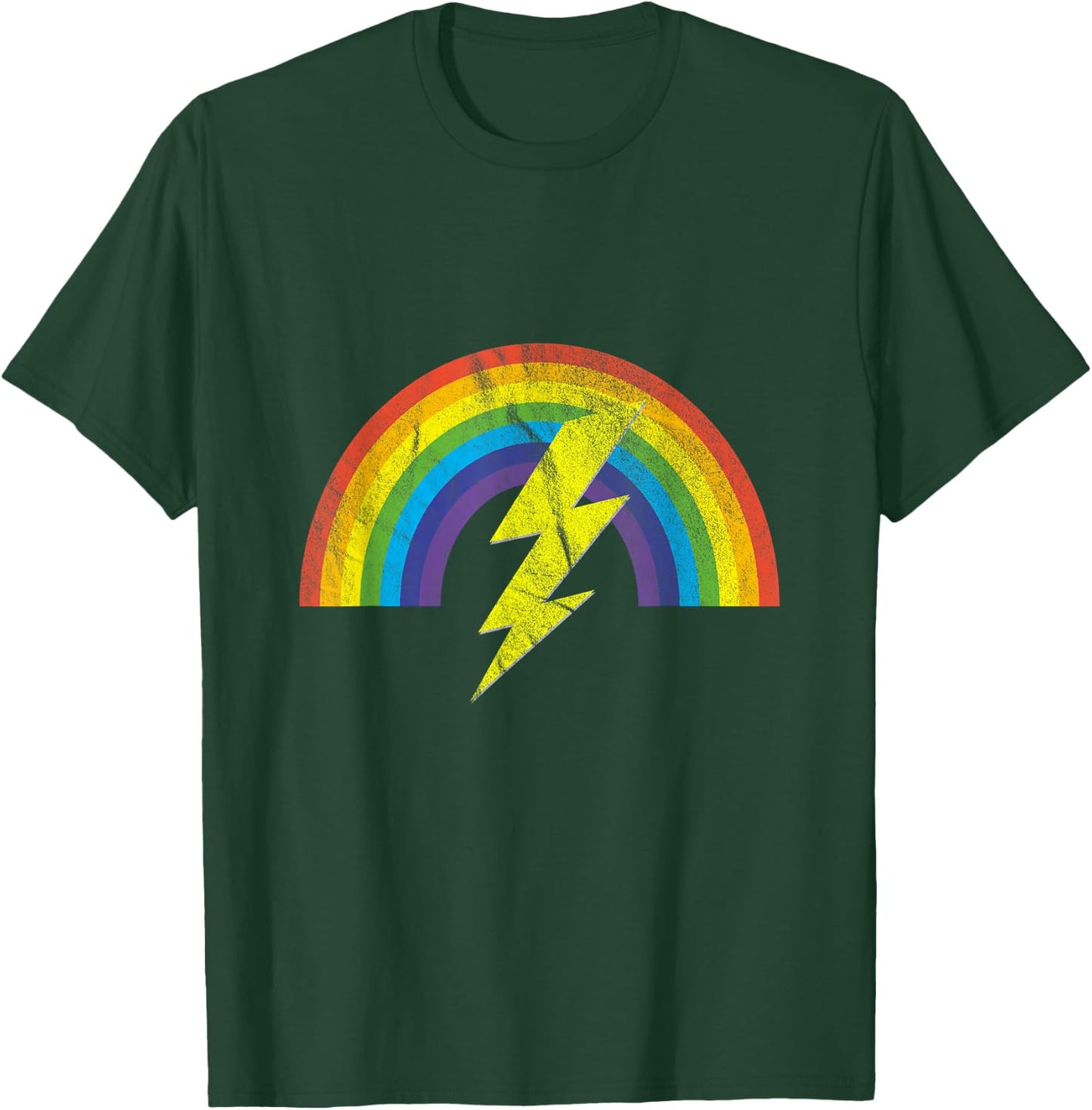 Rainbow Lightning Bolt T-Shirt - T-Shirt | Forest