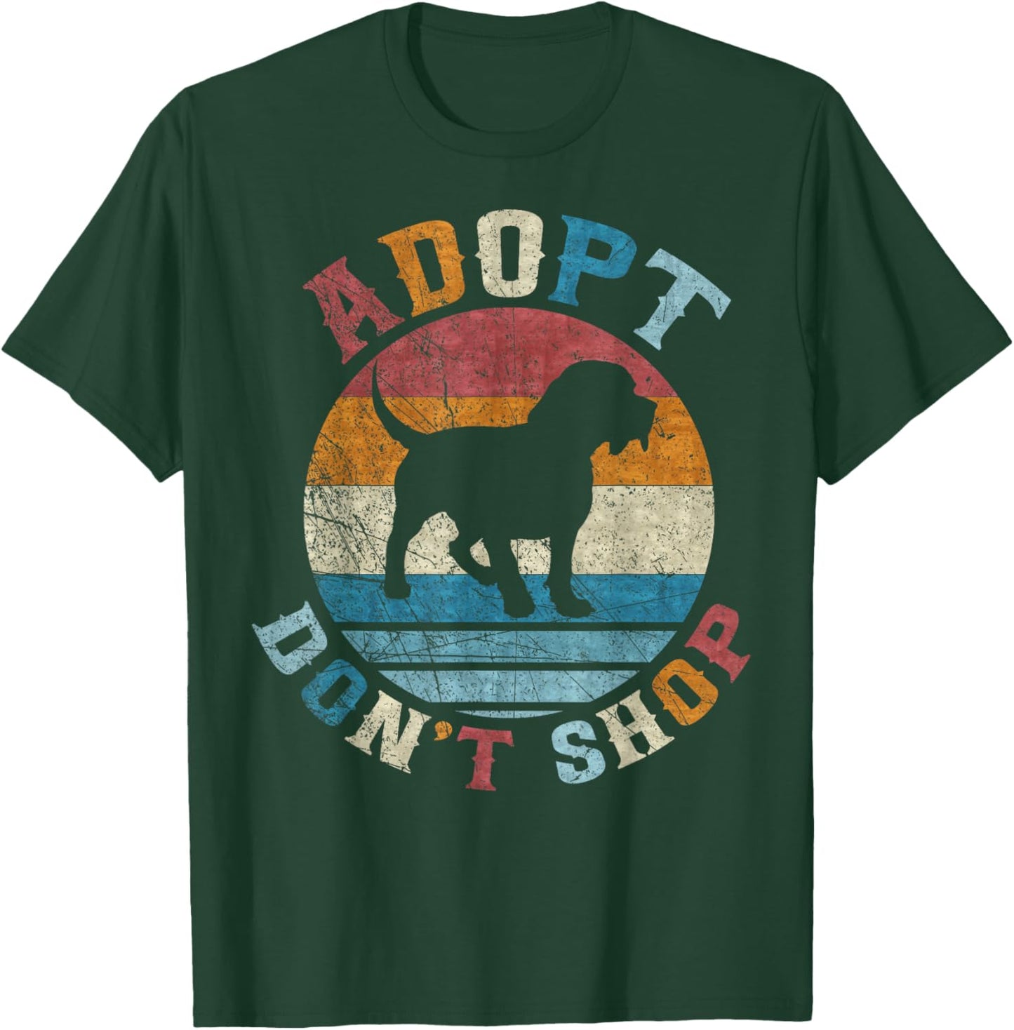 Vintage Retro Adopt Don't Shop, I Love My Beagle T-Shirt - T-Shirt | Forest