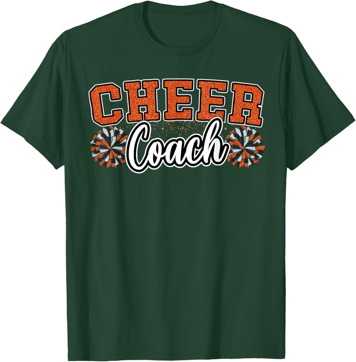 Loud Proud Cheer Coach Orange Pom Poms Cheerleader Women T-Shirt - T-Shirt | Forest