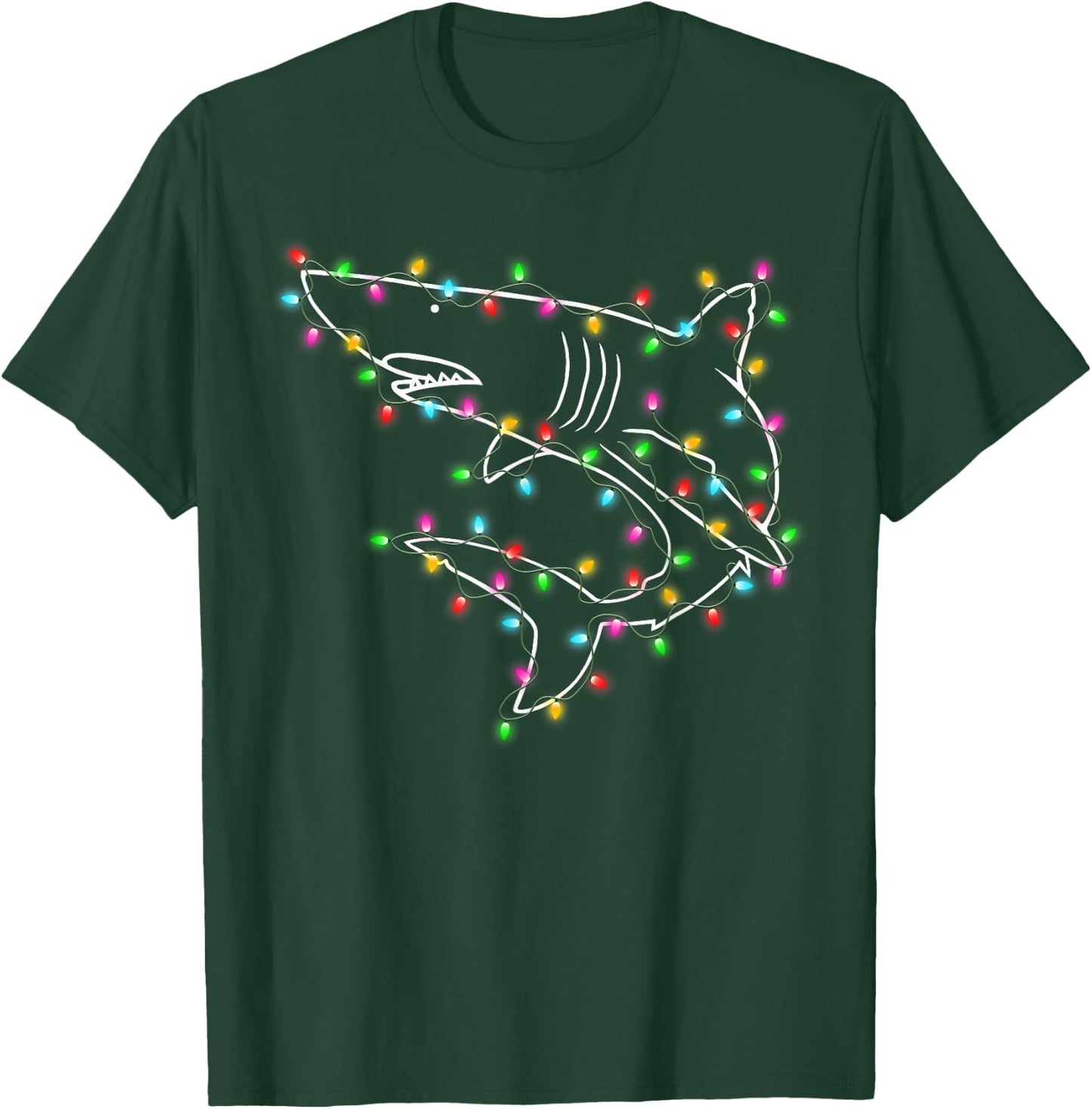 Sharks Tree Christmas Sweater Xmas Pet Animal Shark Lover T-Shirt - T-Shirt | Forest
