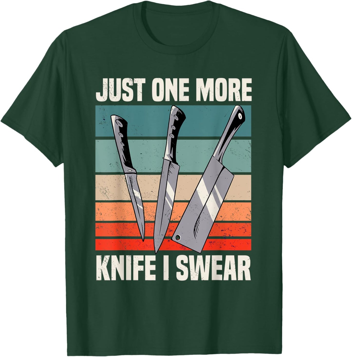 Knife Collector Retro Vintage Knives Collection Enthusiast T-Shirt - T-Shirt | Forest