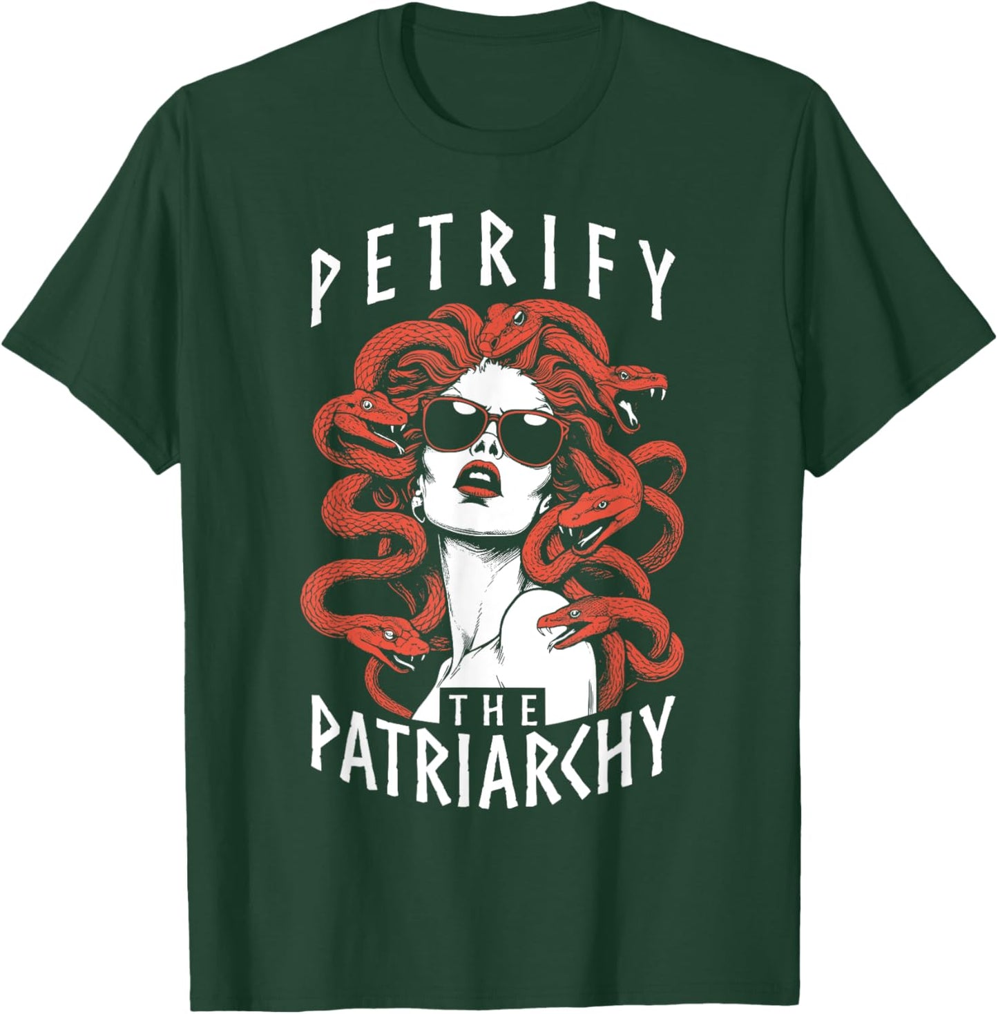 Petrify The Patriarchy Feminist Halloween Goth Medusa Witch T-Shirt - T-Shirt | Forest