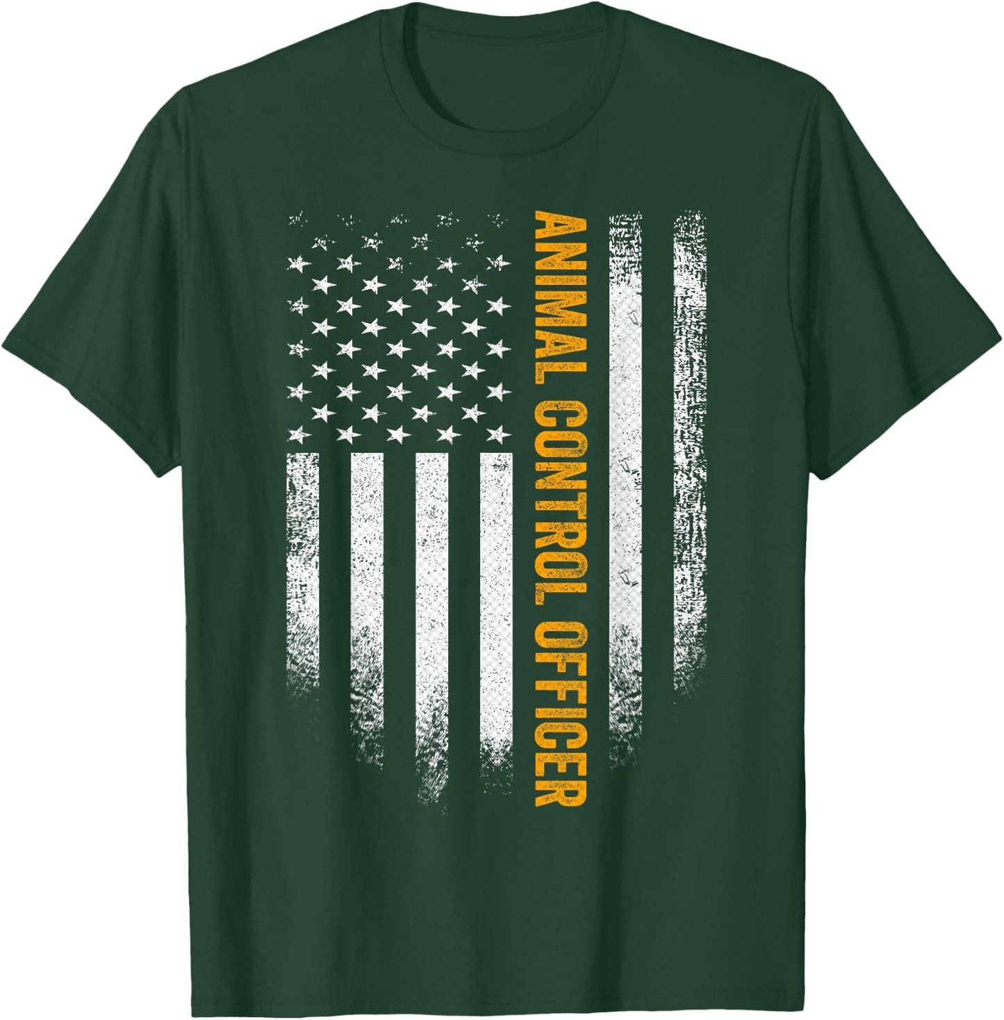 Vintage USA Animal Control Officer American Flag Patriotic T-Shirt - T-Shirt | Forest