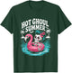 Hot Ghoul Summer Funny Cute Skeleton Flamingo Pool Party T-Shirt - T-Shirt | Forest
