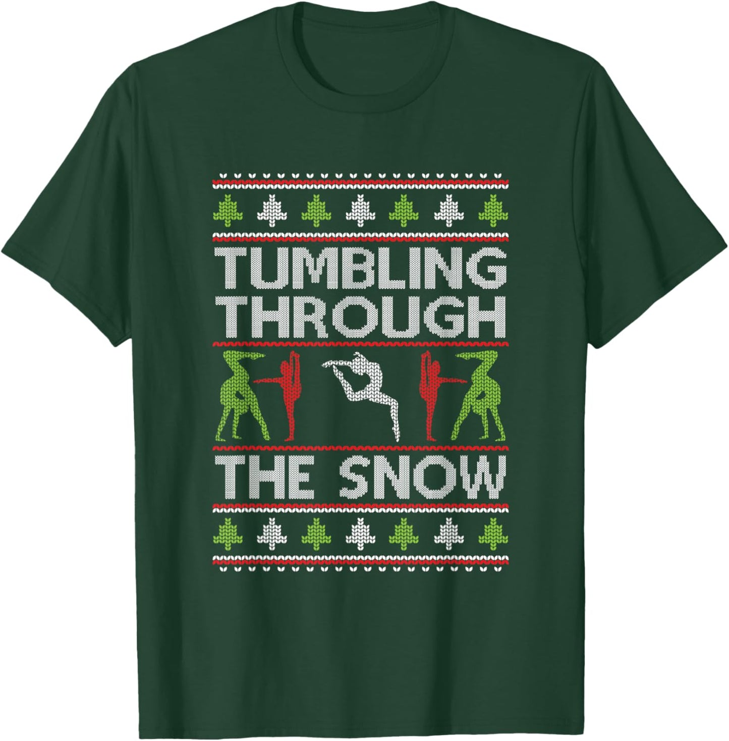 Handstand Santa Gymnastics Merry Flippin Christmas Gymnast T-Shirt - T-Shirt | Forest