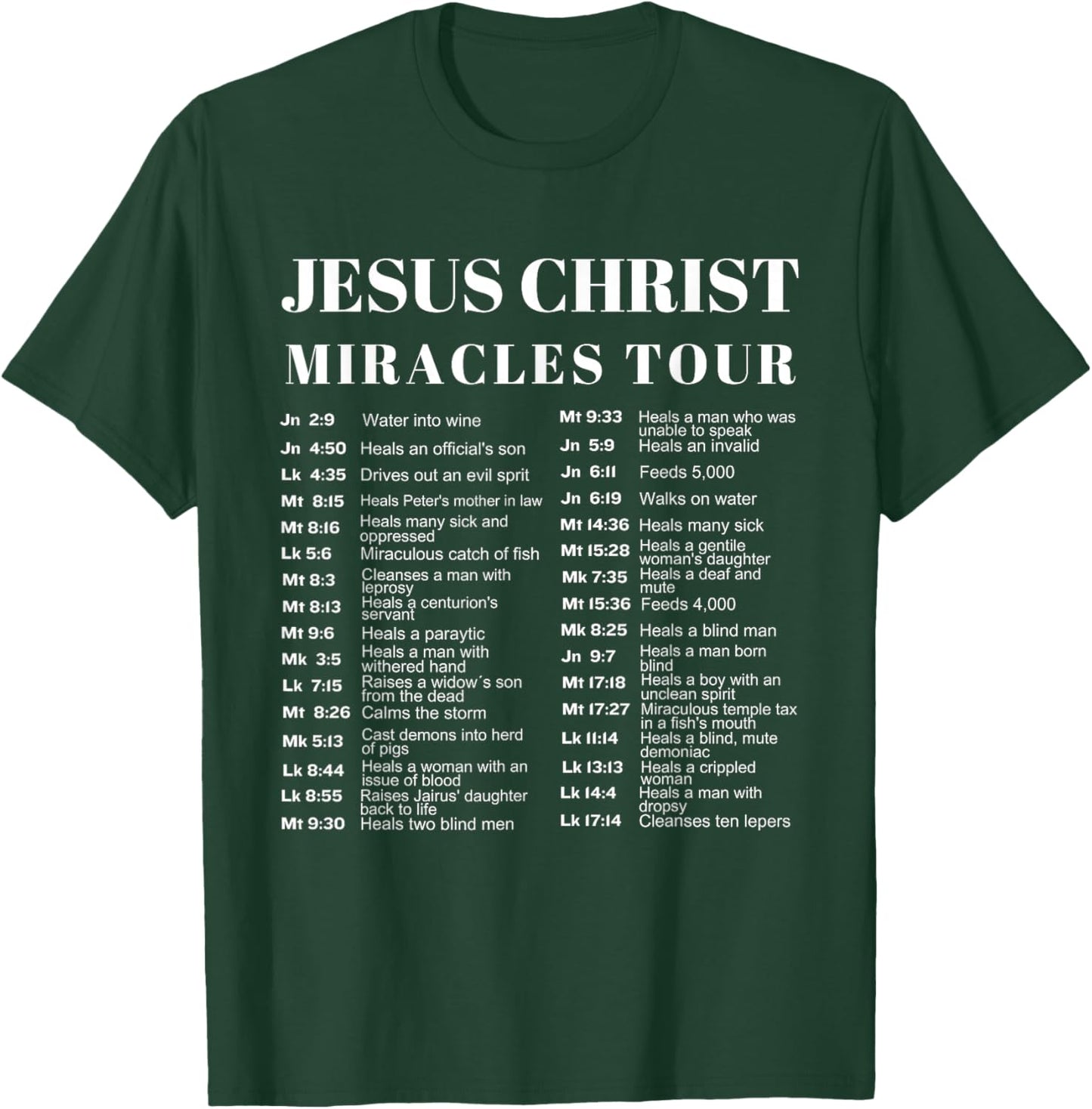 Jesus Christ Miracles Tour T-Shirt - T-Shirt | Forest