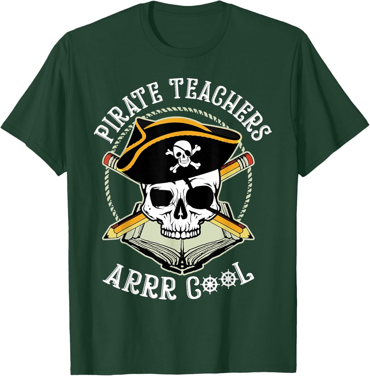 Pirate Teacher Shirt, Teacher , Educational Shirt Men Women T-Shirt - T-Shirt | Forest