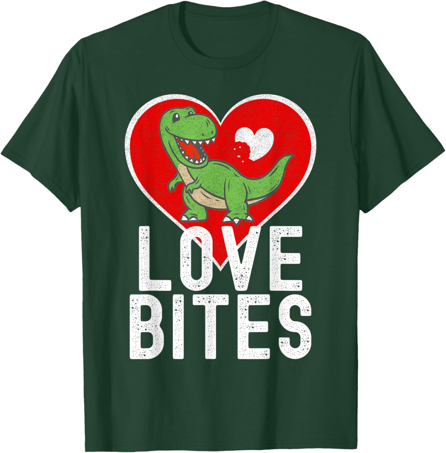Valentine's T-Rex Love Bites Graphic for Dinosaur Lovers T-Shirt - T-Shirt | Forest