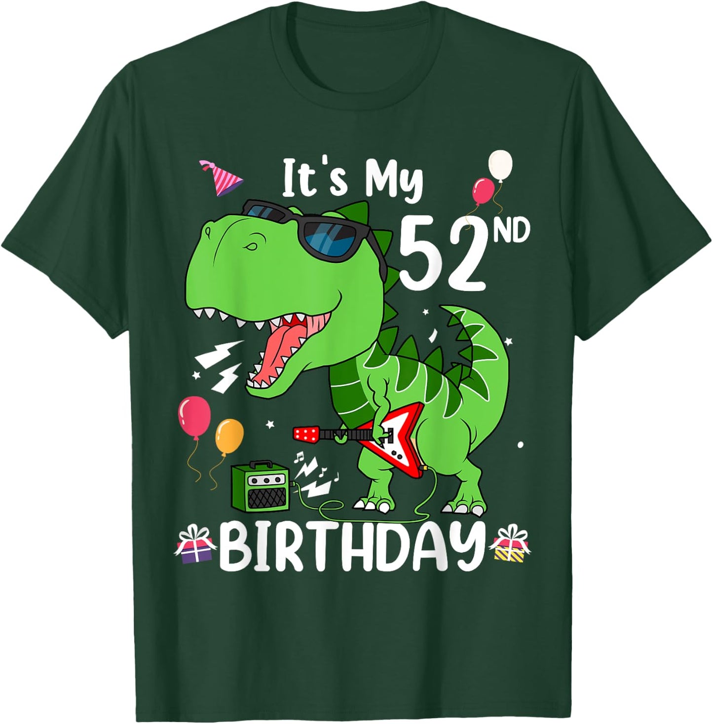 Kids It's My 52nd Birthday T-Rex 52 Year old Birthday Shirts T-Shirt - T-Shirt | Forest