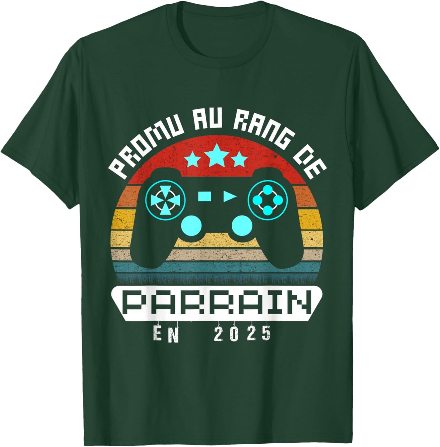 Future Godfather 2025 Gamer Gift Announcement Pregnancy Retro , Black, S T-Shirt - T-Shirt | Forest