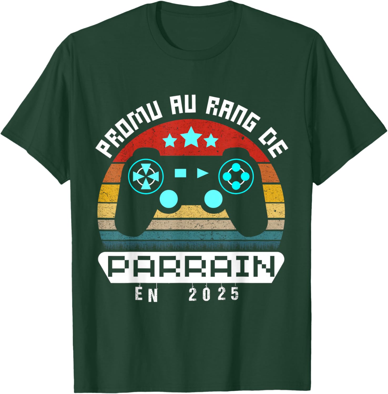 Future Godfather 2025 Gamer Gift Announcement Pregnancy Retro , Black, S T-Shirt - T-Shirt | Forest