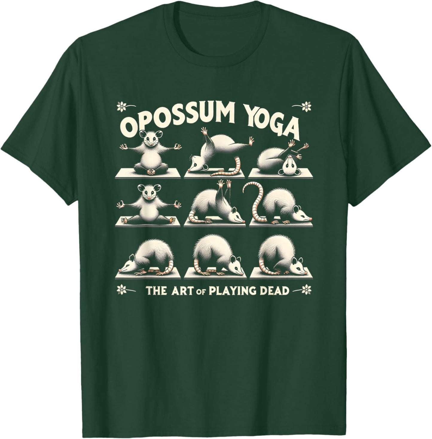 Funny Possum Yoga Lotus Meditating Zen Funny Opossums Memes T-Shirt - T-Shirt | Forest
