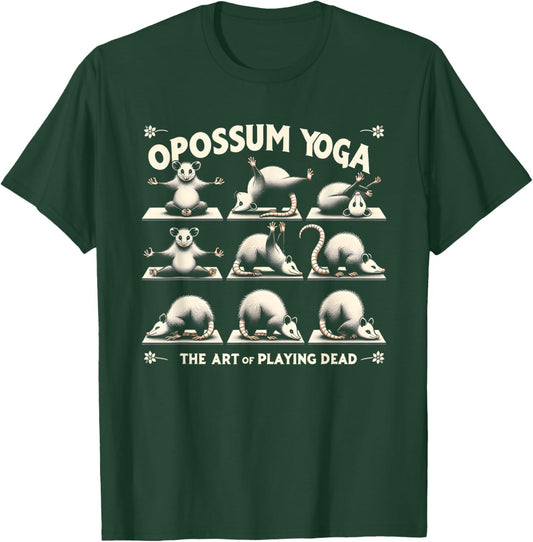 Funny Possum Yoga Lotus Meditating Zen Funny Opossums Memes T-Shirt - T-Shirt | Forest