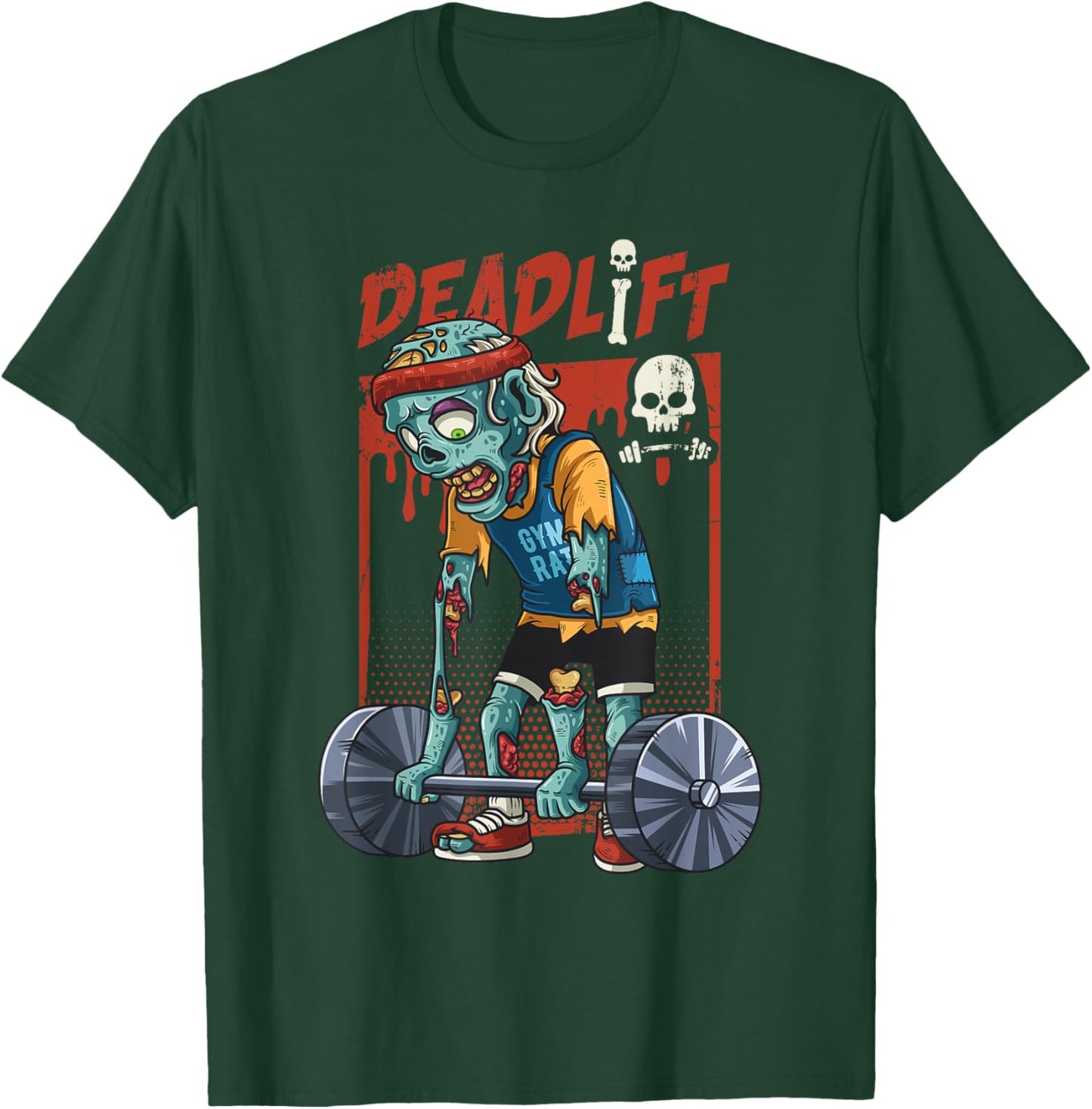 Zombie Deadlift Weight Lifting Halloween Fitness Gym Workout T-Shirt - T-Shirt | Forest