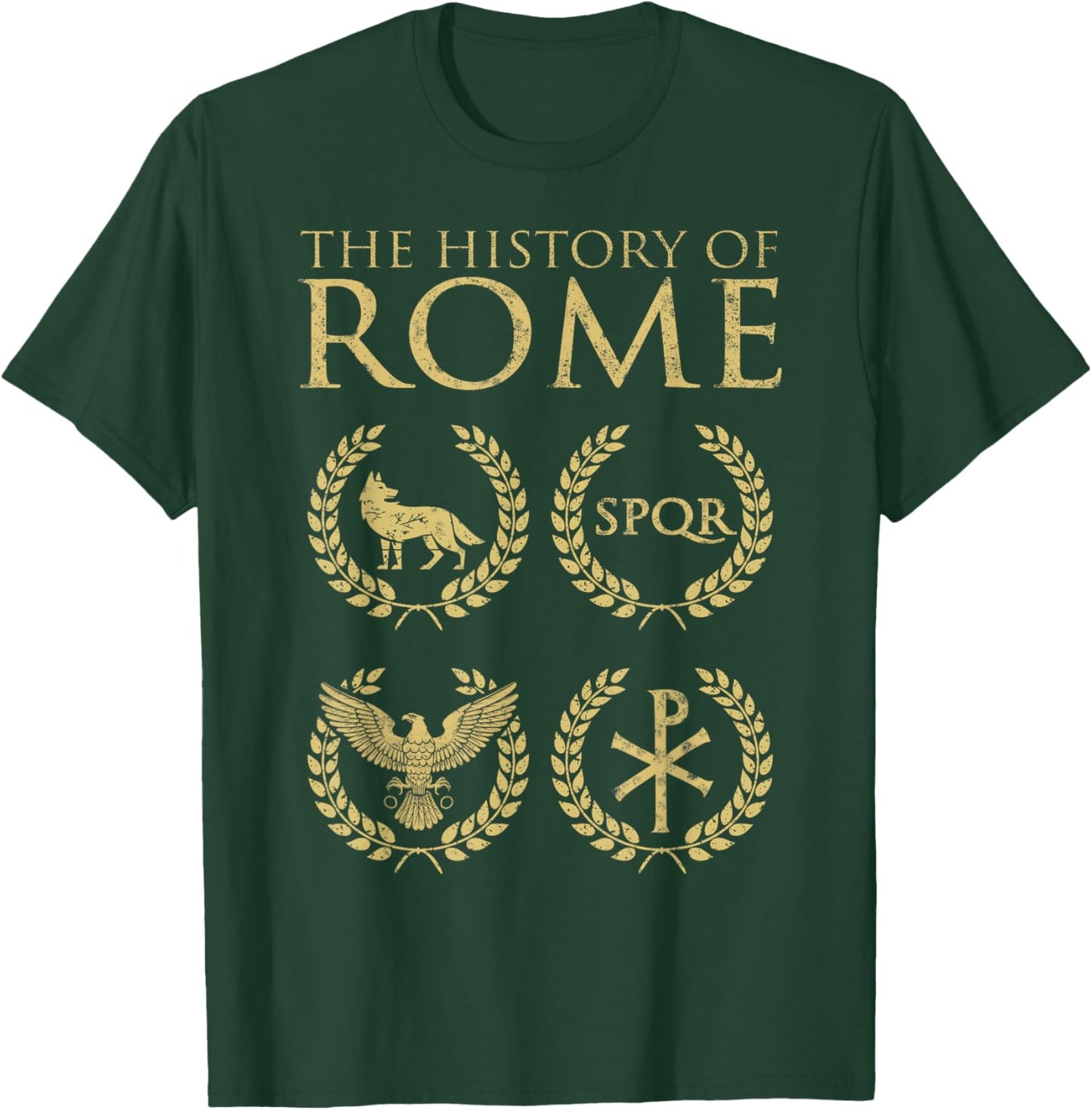 Agema Apparel -Adults Roman History , Red, Small, Short Sleeve, Classic Fit, Cotton Blend, Unique Roman History Graphic Print T-Shirt - T-Shirt | Forest