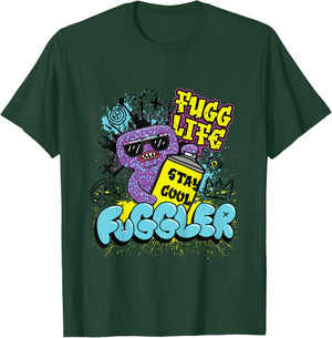Fuggler Squidge Fugg Life Graffiti Spray Can Kids T-Shirt - T-Shirt | Forest