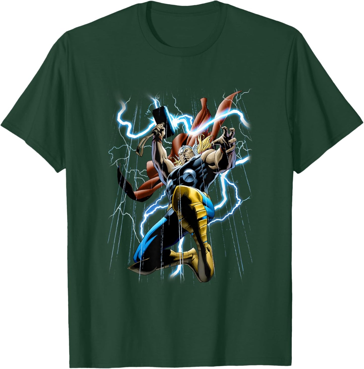 Marvel Comics Retro Classic Thunder & Lightning Mighty Thor T-Shirt - T-Shirt | Forest