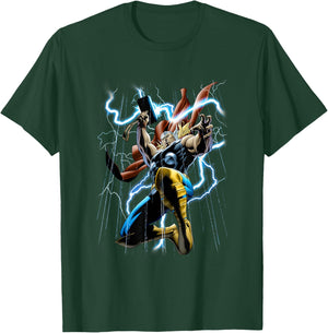 Marvel Comics Retro Classic Thunder & Lightning Mighty Thor T-Shirt - T-Shirt | Forest