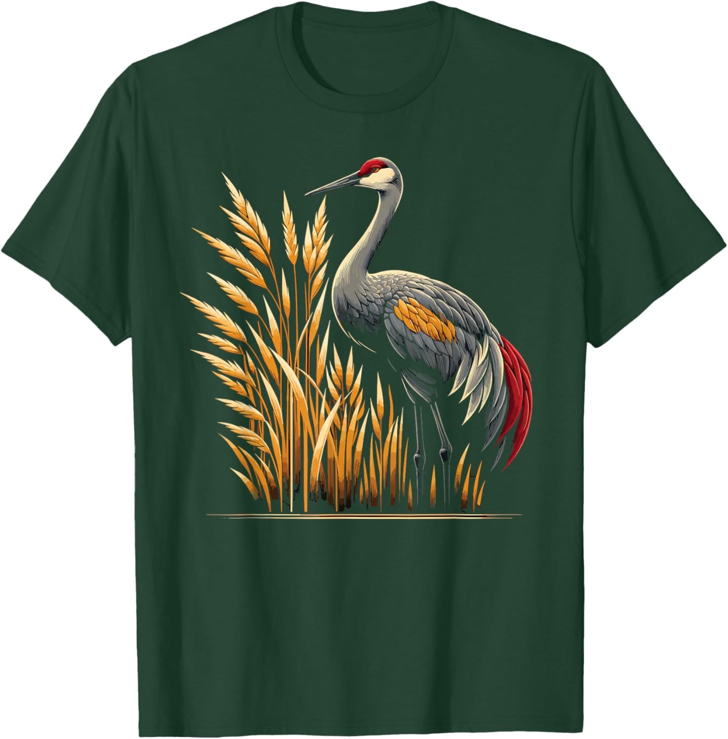 Birdwatcher Sandhill Crane - -Adults, Black, Small T-Shirt - T-Shirt | Forest