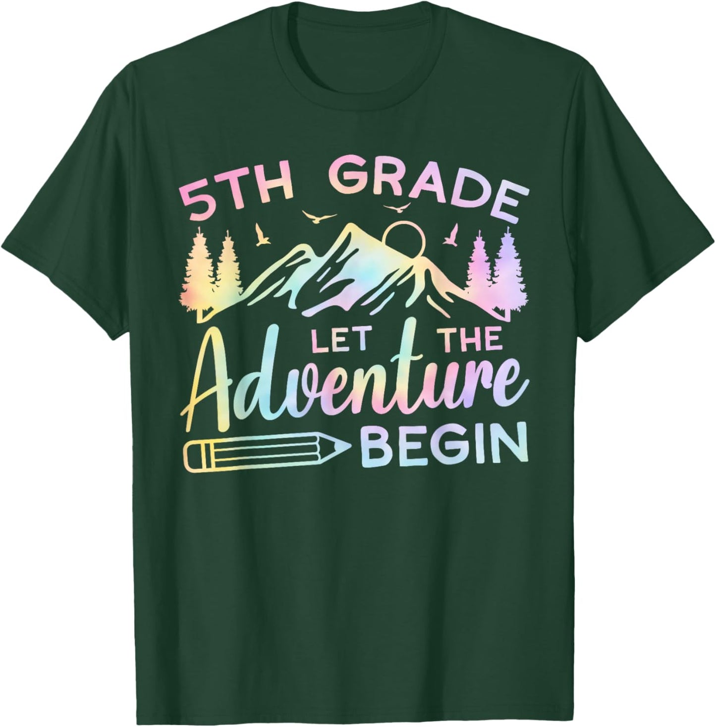 5th Grade Let The Adventure Begin Back To School Teacher T-Shirt - T-Shirt | Forest