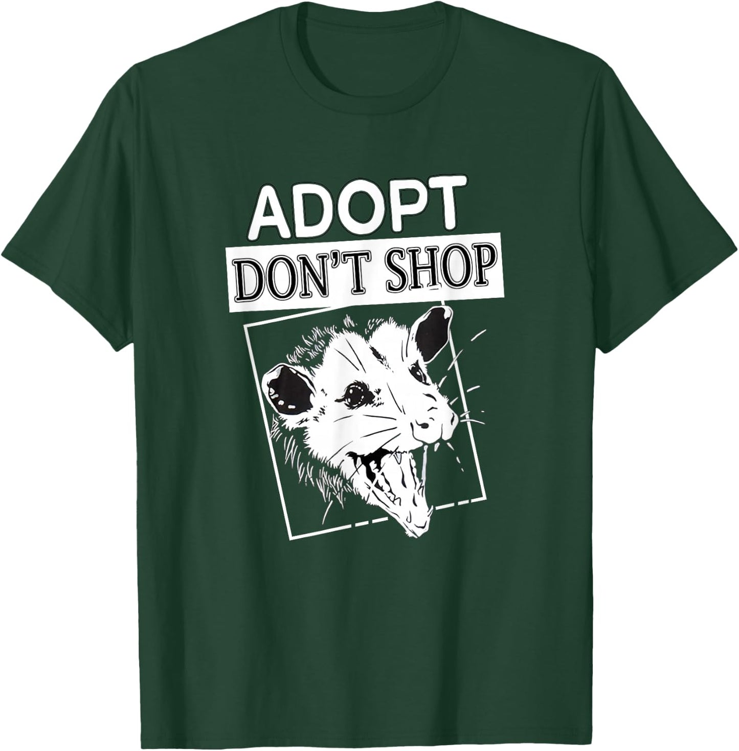 Adopt, Don't Shop Screaming Opposum - Opossum Lover T-Shirt - T-Shirt | Forest