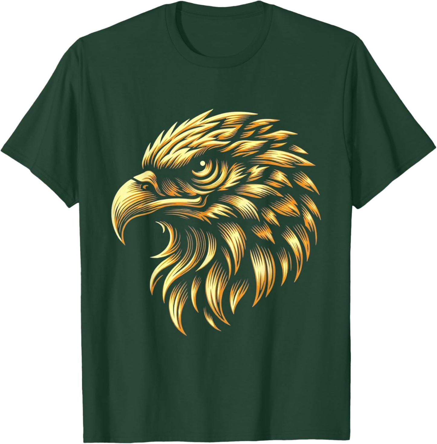 Golden American Bald Eagle Head Patriotic Design T-Shirt - T-Shirt | Forest