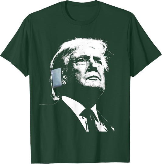 Donald Trump 2024 Ear Bandage Shot at Election Rally America T-Shirt - T-Shirt | Forest