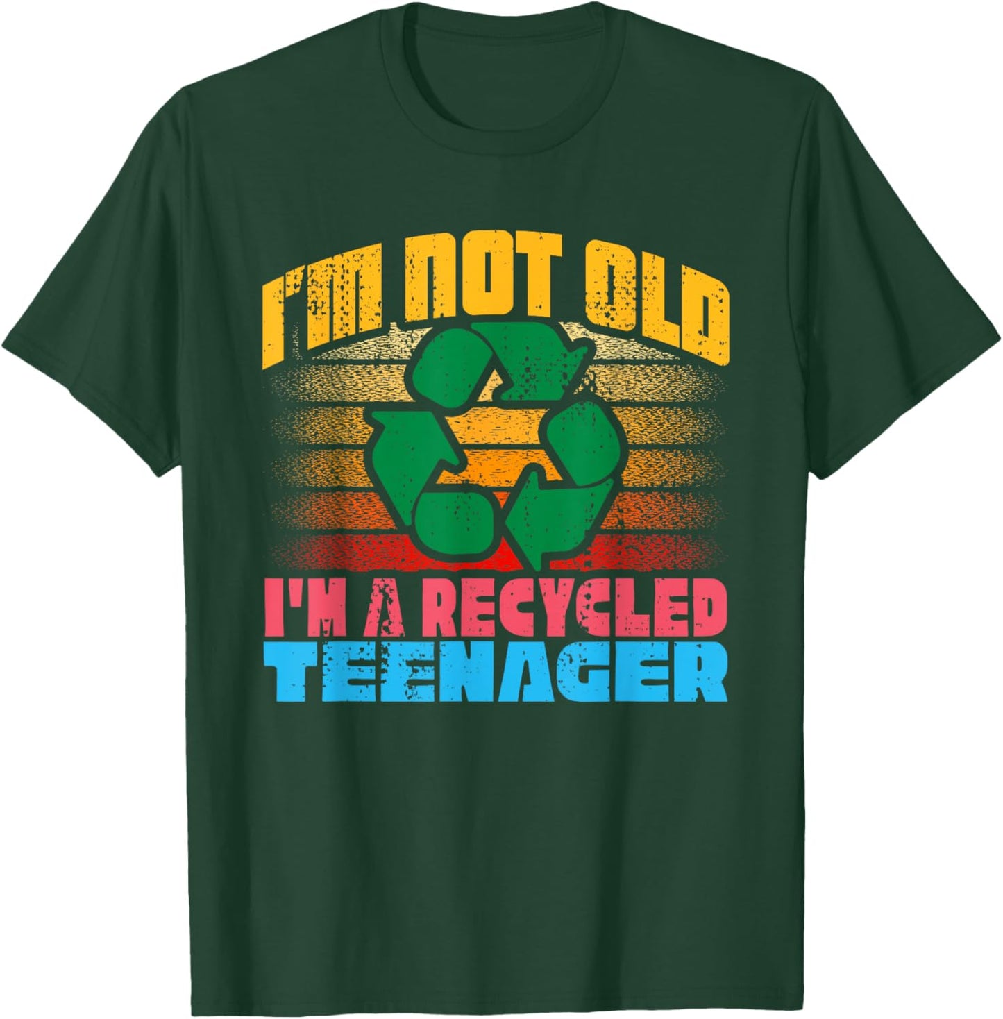 Recycled Teenager Retro T-Shirt - T-Shirt | Forest